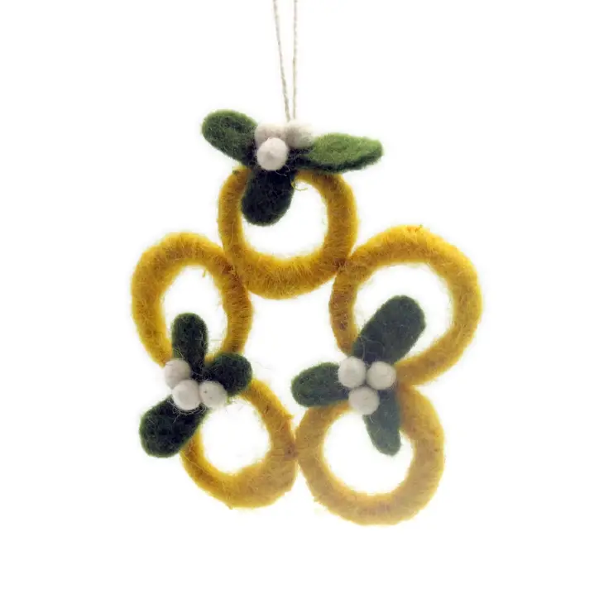 12 Days of Christmas Five Golden Rings Felted Wool Ornaments | Wool Haus